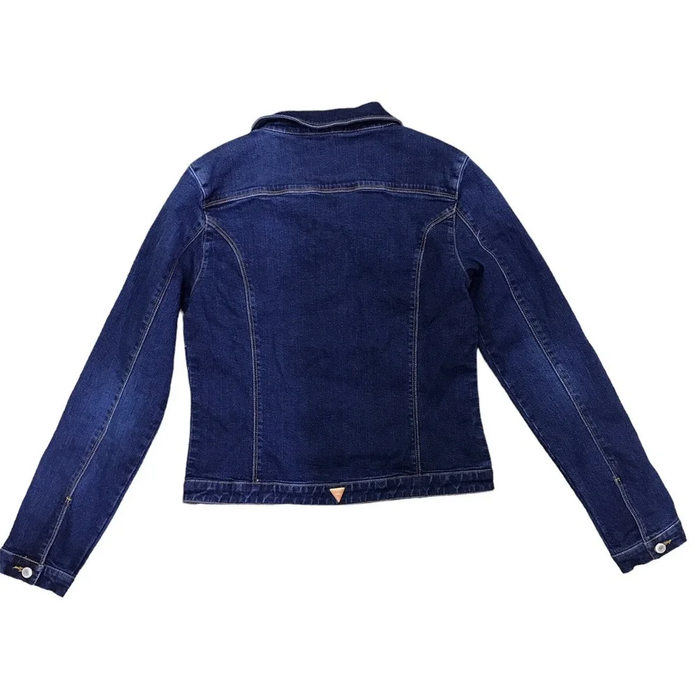 Guess Jean Jacket Youth Size 14  Medium Washed Blue With Rhinestone NWT